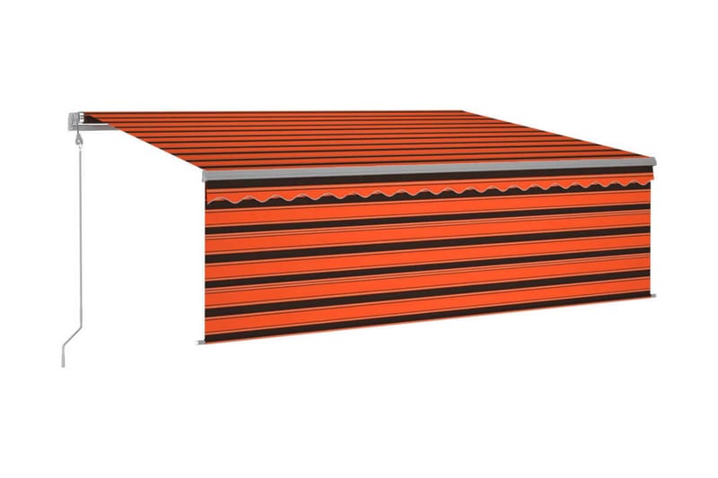 Automatisk markis m. vindsensor rullgardin LED 4x3m orange/b - Orange - Utemöbler - Solskydd - Markiser - Fönstermarkis