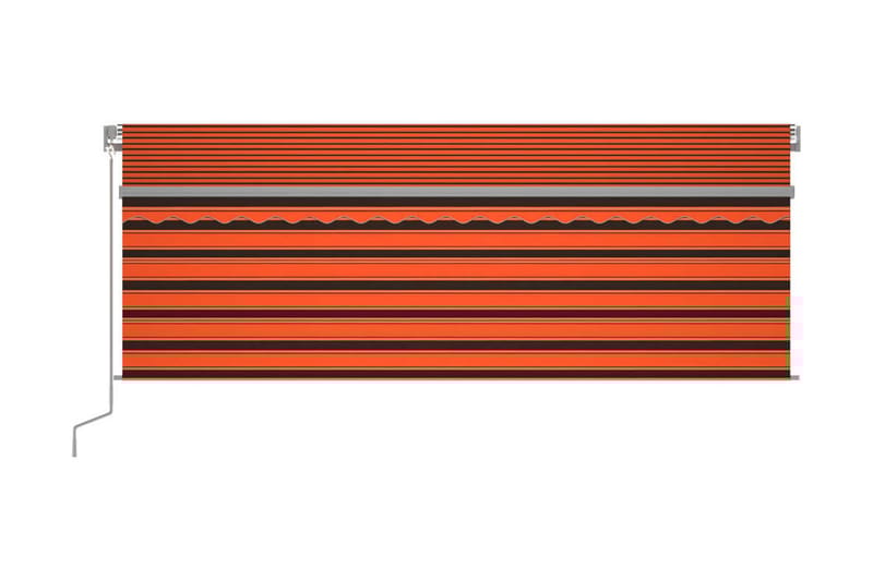 Automatisk markis m. vindsensor rullgardin LED 4x3m orange/b - Orange - Utemöbler - Solskydd - Markiser - Fönstermarkis