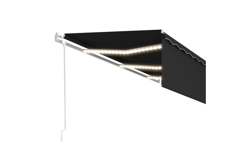 Automatisk markis med rullgardin vindsensor LED 6x3 m antrac - Antracit - Utemöbler - Solskydd - Markiser - Fönstermarkis