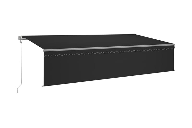 Automatisk markis med rullgardin vindsensor LED 6x3 m - Antracit - Utemöbler - Solskydd - Markiser - Fönstermarkis