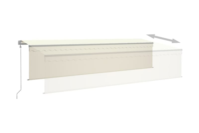 Automatisk markis med rullgardin vindsensor LED 6x3 m - Kräm - Utemöbler - Solskydd - Markiser - Fönstermarkis