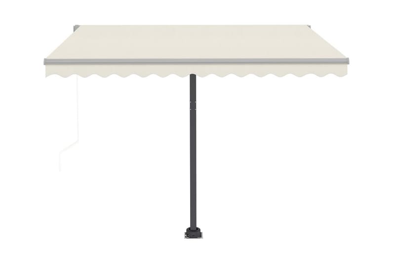 Automatisk markis med vindsensor & LED 300x250 cm gräddvit - Vit - Utemöbler - Solskydd - Markiser - Fönstermarkis