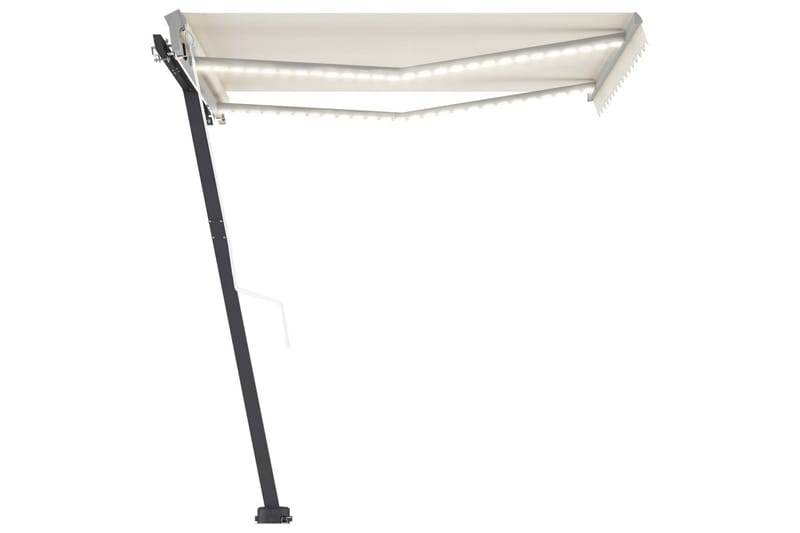 Automatisk markis med vindsensor & LED 300x250 cm gräddvit - Vit - Utemöbler - Solskydd - Markiser - Fönstermarkis