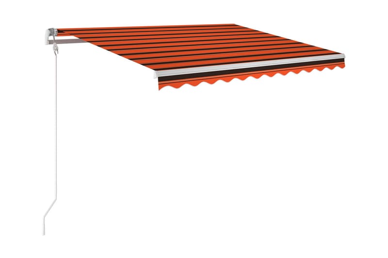 Automatisk markis med vindsensor & LED 300x250 cm orange/bru - Orange - Markiser - Terrassmarkis