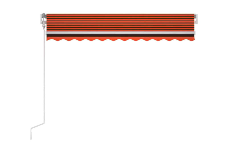 Automatisk markis med vindsensor & LED 300x250 cm orange/bru - Orange - Utemöbler - Solskydd - Markiser