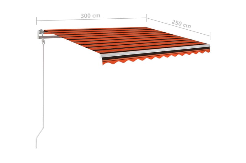 Automatisk markis med vindsensor & LED 300x250 cm orange/bru - Orange - Markiser - Terrassmarkis