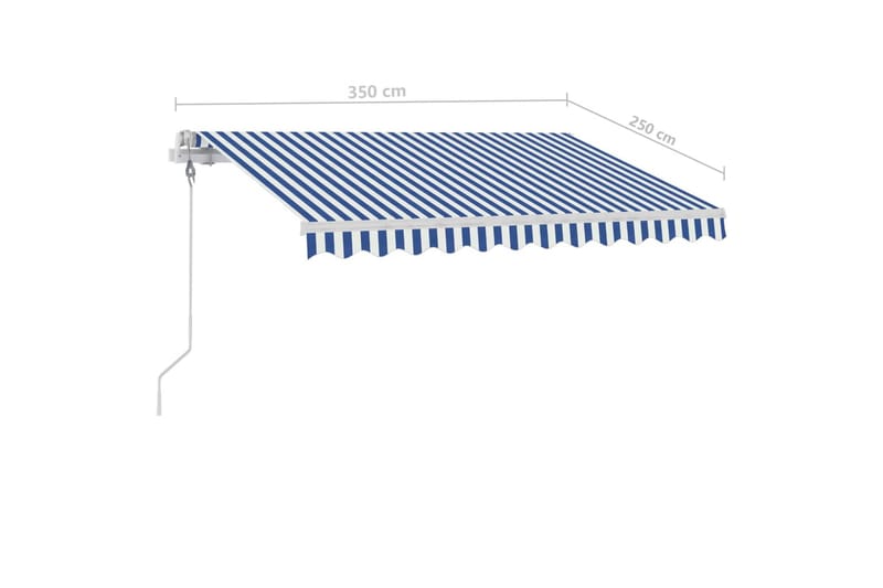 Automatisk markis med vindsensor & LED 350x250 cm blå och vi - Blå - Markiser - Terrassmarkis