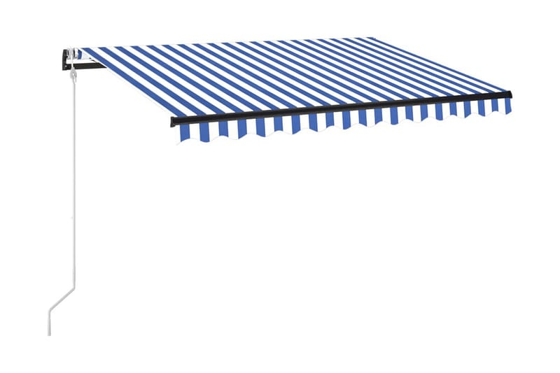 Automatisk markis med vindsensor & LED 350x250 cm blå och vi - Blå - Utemöbler - Solskydd - Markiser