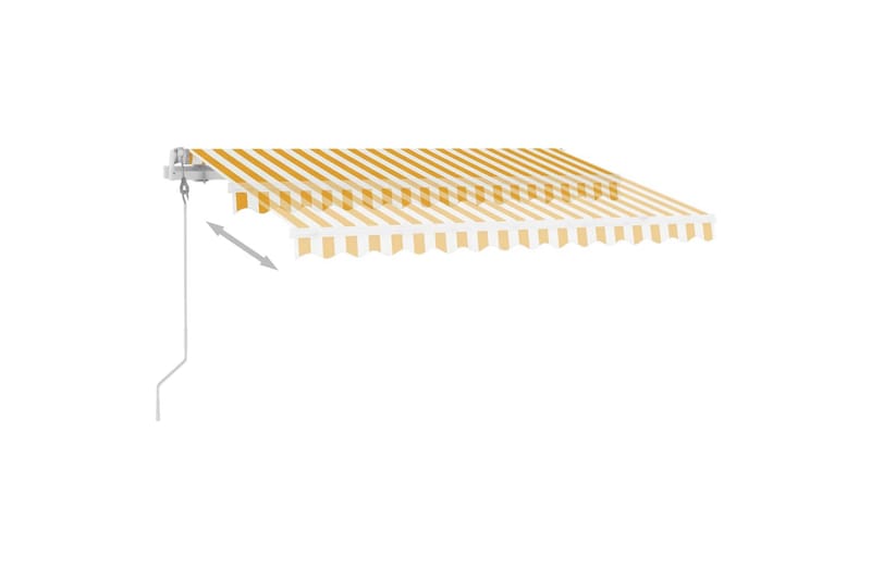 Automatisk markis med vindsensor & LED 350x250 cm gul/vit - Gul - Markiser - Terrassmarkis