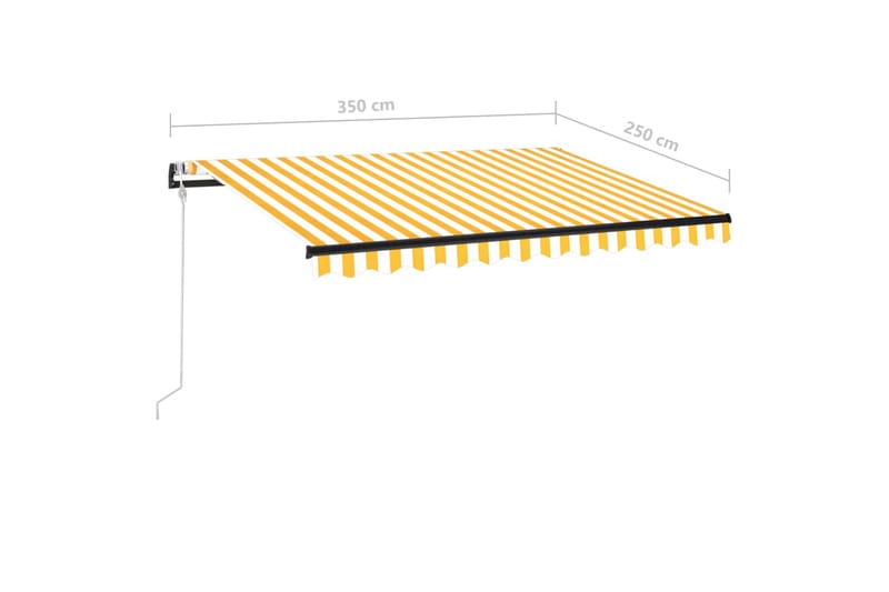 Automatisk markis med vindsensor & LED 350x250 cm gul/vit - Gul - Utemöbler - Solskydd - Markiser
