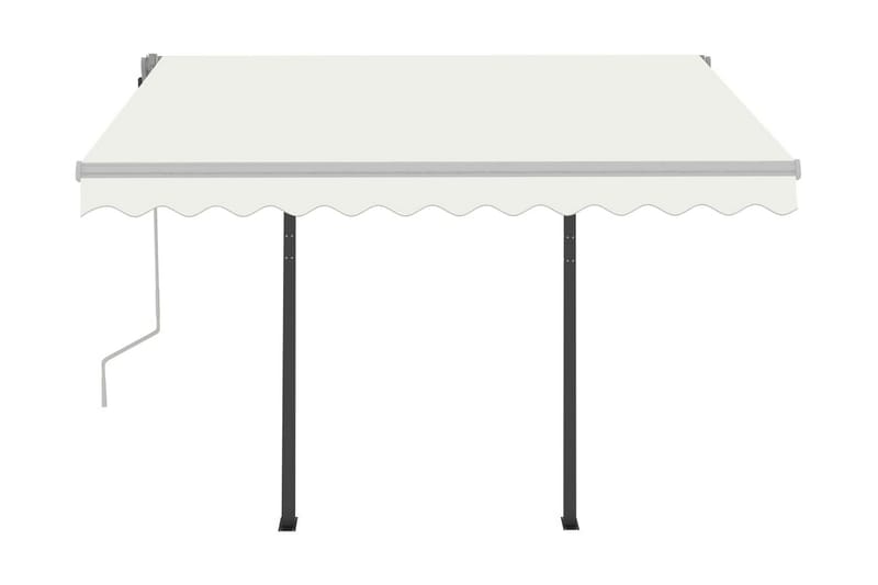 Automatisk markis med vindsensor & LED 3x2,5 m gräddvit - Vit - Utemöbler - Solskydd - Markiser - Fönstermarkis