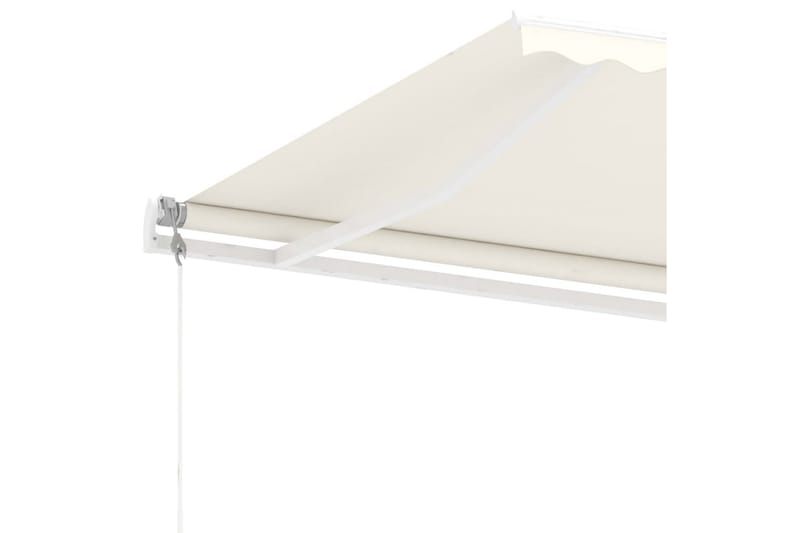 Automatisk markis med vindsensor & LED 400x300 cm gräddvit - Vit - Utemöbler - Solskydd - Markiser