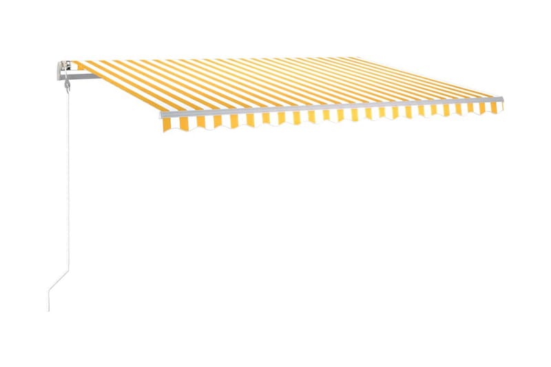 Automatisk markis med vindsensor & LED 400x300 cm gul/vit - Gul - Markiser - Terrassmarkis