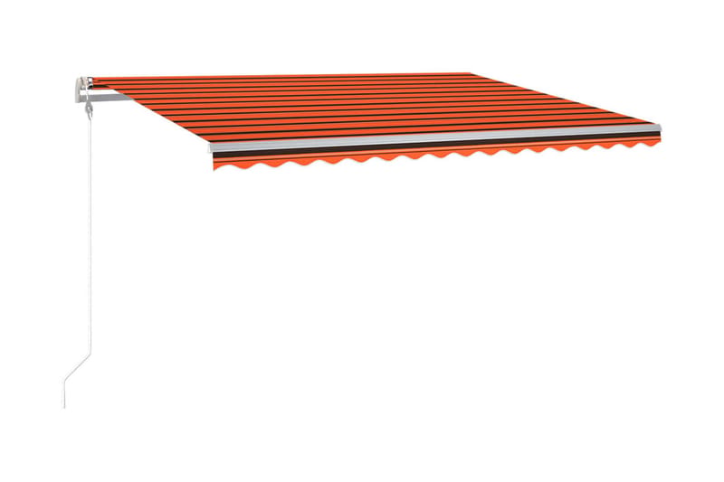Automatisk markis med vindsensor & LED 400x300 cm orange/bru - Orange - Utemöbler - Solskydd - Markiser