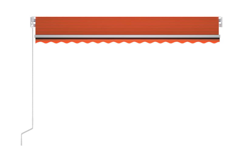 Automatisk markis med vindsensor & LED 400x300 cm orange/bru - Orange - Utemöbler - Solskydd - Markiser