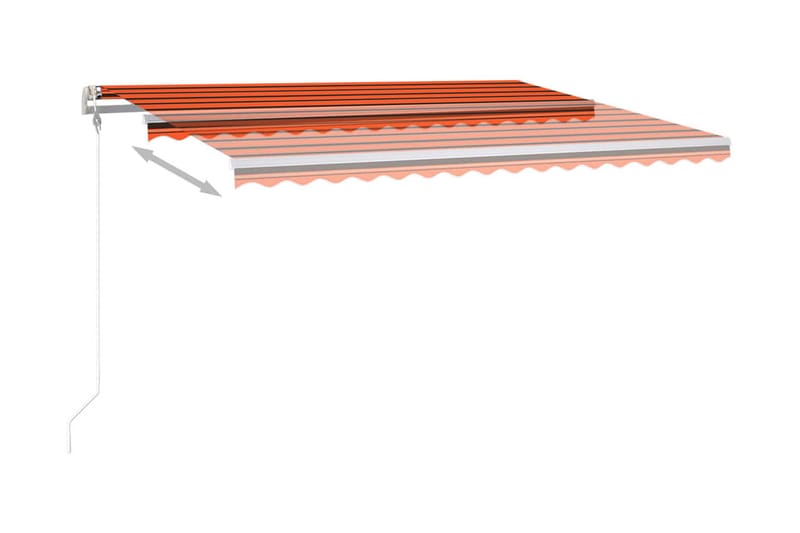 Automatisk markis med vindsensor & LED 400x300 cm orange/bru - Orange - Markiser - Terrassmarkis