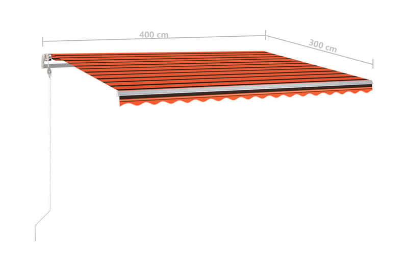 Automatisk markis med vindsensor & LED 400x300 cm orange/bru - Orange - Utemöbler - Solskydd - Markiser
