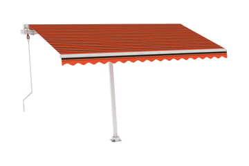 Automatisk markis med vindsensor & LED 400x300 cm orange/bru