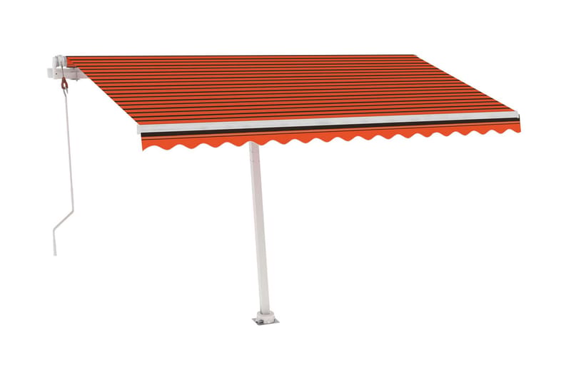 Automatisk markis med vindsensor & LED 400x300 cm orange/bru - Orange - Utemöbler - Solskydd - Markiser