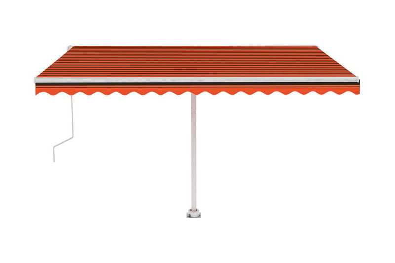 Automatisk markis med vindsensor & LED 400x300 cm orange/bru - Orange - Utemöbler - Solskydd - Markiser
