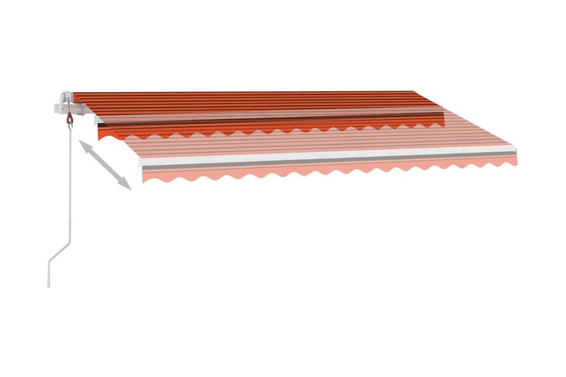 Automatisk markis med vindsensor & LED 400x300 cm orange/bru - Orange - Utemöbler - Solskydd - Markiser