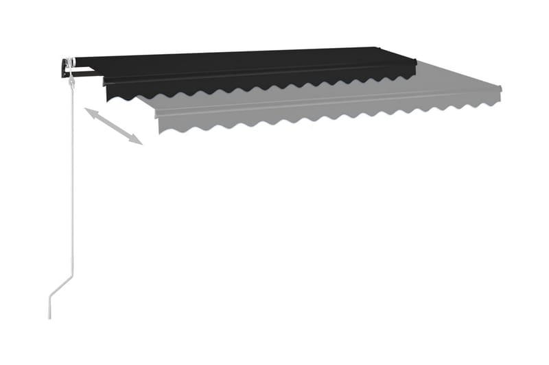 Automatisk markis med vindsensor & LED 400x350 cm antracit - Grå - Fönstermarkis - Markiser