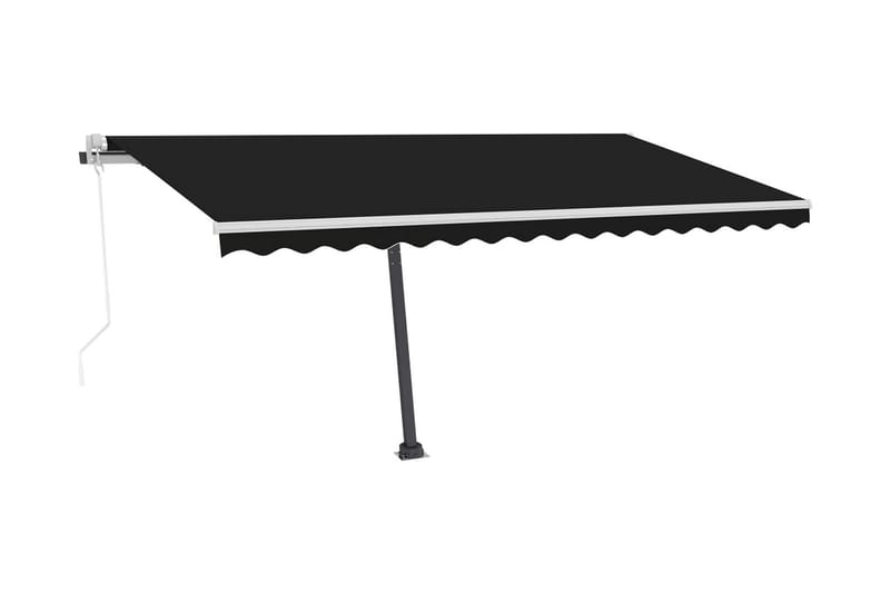 Automatisk markis med vindsensor & LED 450x300 cm antracit - Grå - Utemöbler - Solskydd - Markiser - Fönstermarkis