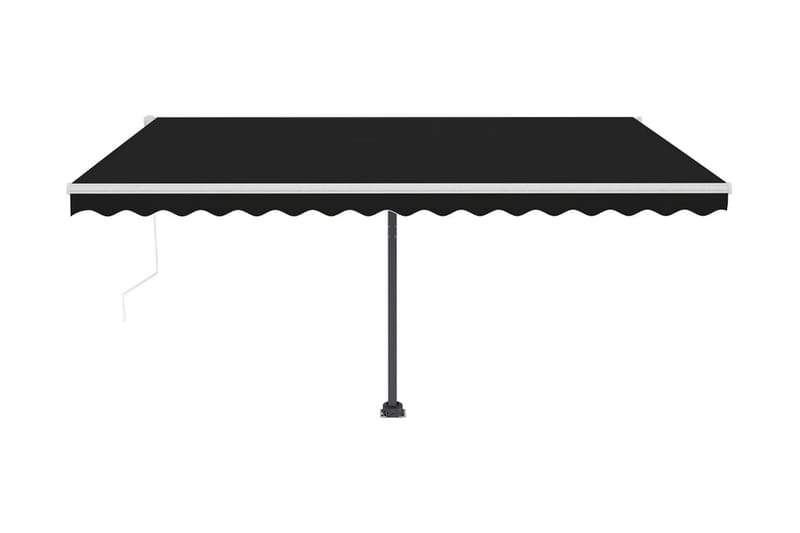 Automatisk markis med vindsensor & LED 450x300 cm antracit - Grå - Utemöbler - Solskydd - Markiser - Fönstermarkis