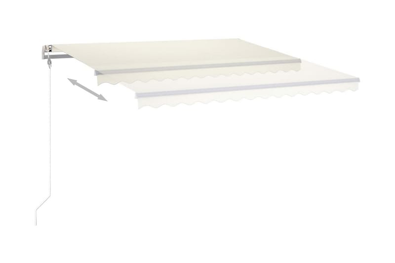 Automatisk markis med vindsensor & LED 450x300 cm gräddvit - Vit - Utemöbler - Solskydd - Markiser