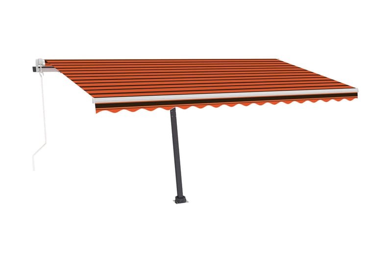 Automatisk markis med vindsensor & LED 450x300 cm orange/bru - Orange - Fönstermarkis - Markiser