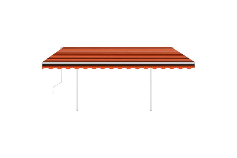 Automatisk markis med vindsensor & LED 4x3 m orange/brun - Orange - Utemöbler - Solskydd - Markiser - Fönstermarkis