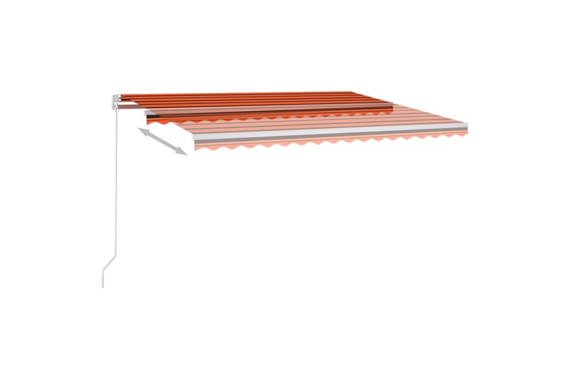 Automatisk markis med vindsensor & LED 4x3 m orange/brun - Orange - Utemöbler - Solskydd - Markiser - Fönstermarkis