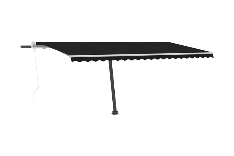 Automatisk markis med vindsensor & LED 500x300 cm antracit - Grå - Utemöbler - Solskydd - Markiser - Fönstermarkis