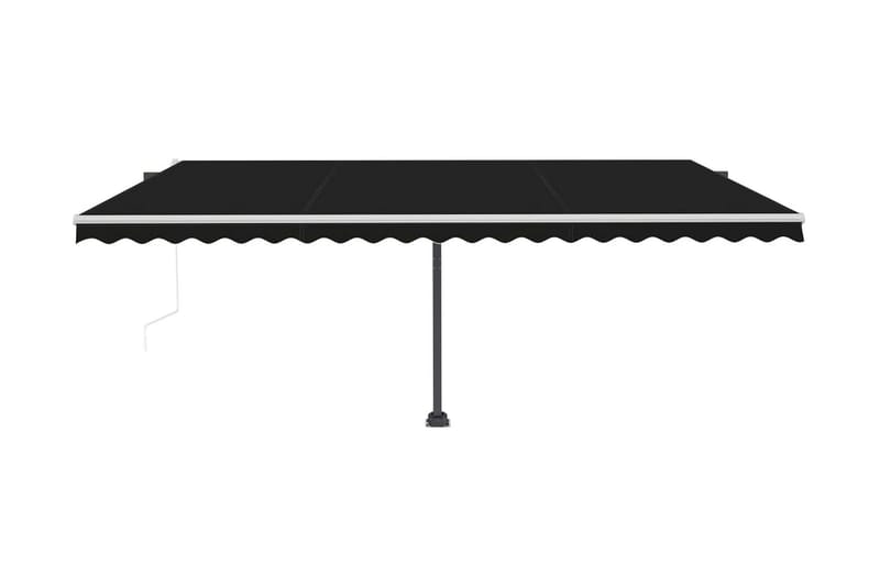 Automatisk markis med vindsensor & LED 500x300 cm antracit - Grå - Utemöbler - Solskydd - Markiser - Fönstermarkis