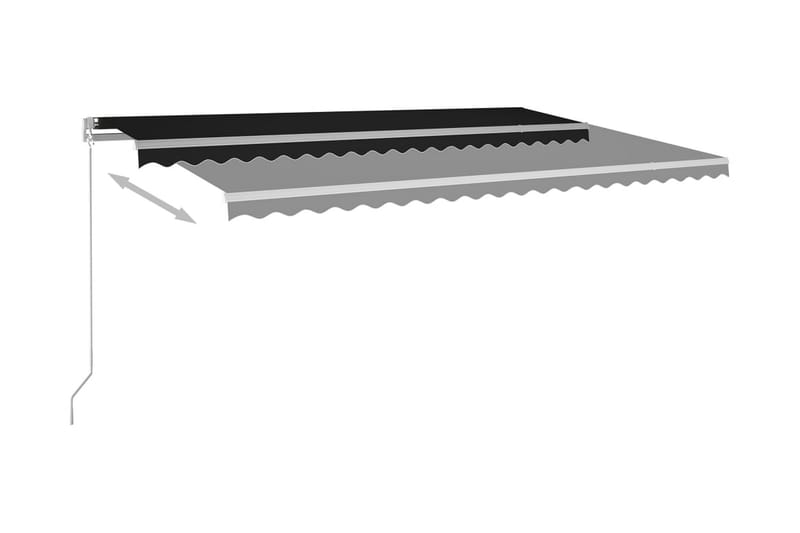 Automatisk markis med vindsensor & LED 500x300 cm antracit - Grå - Utemöbler - Solskydd - Markiser - Fönstermarkis