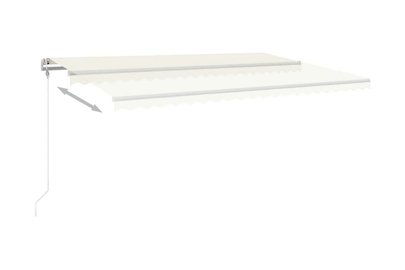 Automatisk markis med vindsensor & LED 500x300 cm gräddvit - Kräm - Utemöbler - Solskydd - Markiser