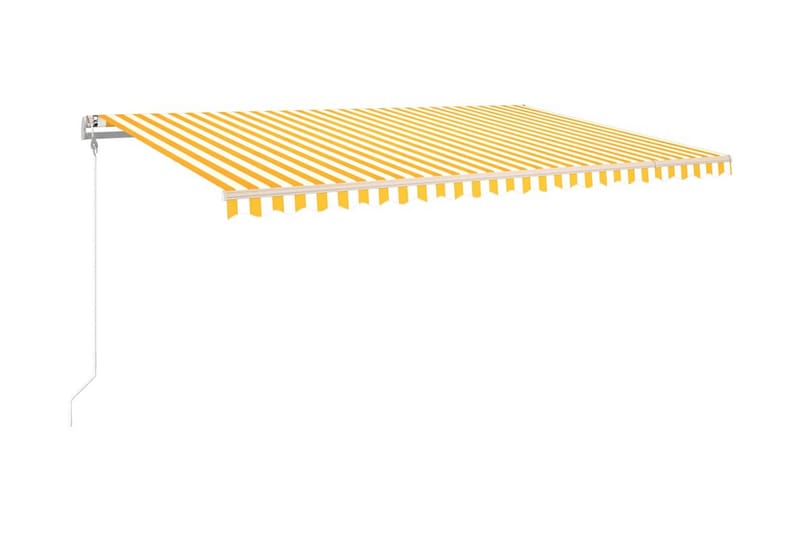 Automatisk markis med vindsensor & LED 500x300 cm gul/vit - Gul - Markiser - Terrassmarkis