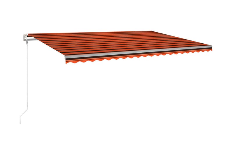 Automatisk markis med vindsensor & LED 500x300cm orange/brun - Orange - Markiser - Terrassmarkis