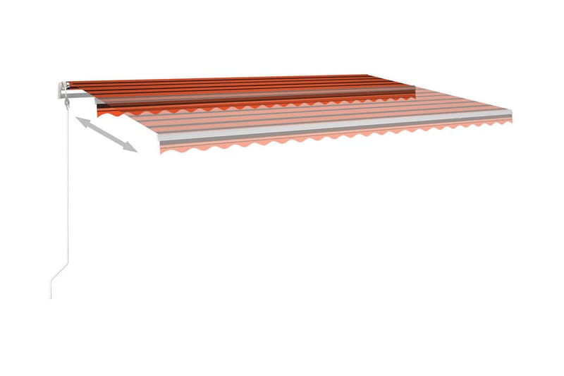 Automatisk markis med vindsensor & LED 500x300cm orange/brun - Orange - Markiser - Terrassmarkis