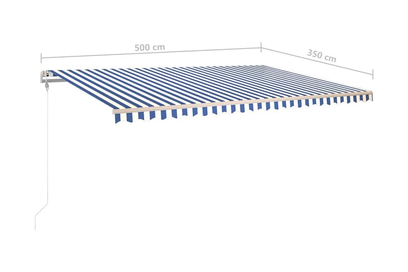 Automatisk markis med vindsensor & LED 500x350 cm blå och vi - Blå - Markiser - Terrassmarkis