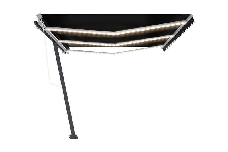 Automatisk markis med vindsensor & LED 600x300 cm antracit - Antracit - Utemöbler - Solskydd - Markiser - Fönstermarkis