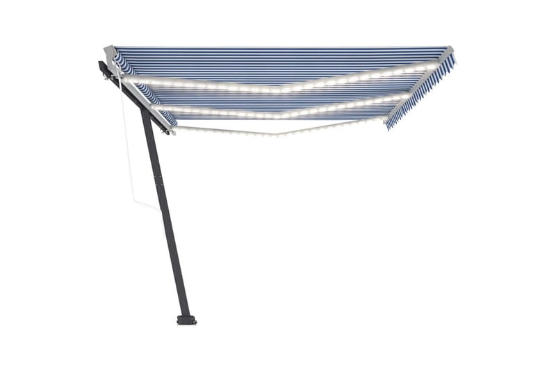 Automatisk markis med vindsensor & LED 600x300 cm - Blå - Utemöbler - Solskydd - Markiser - Fönstermarkis