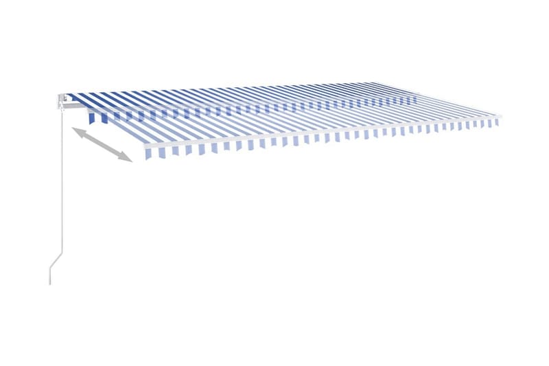 Automatisk markis med vindsensor & LED 600x300 cm - Blå - Utemöbler - Solskydd - Markiser - Fönstermarkis