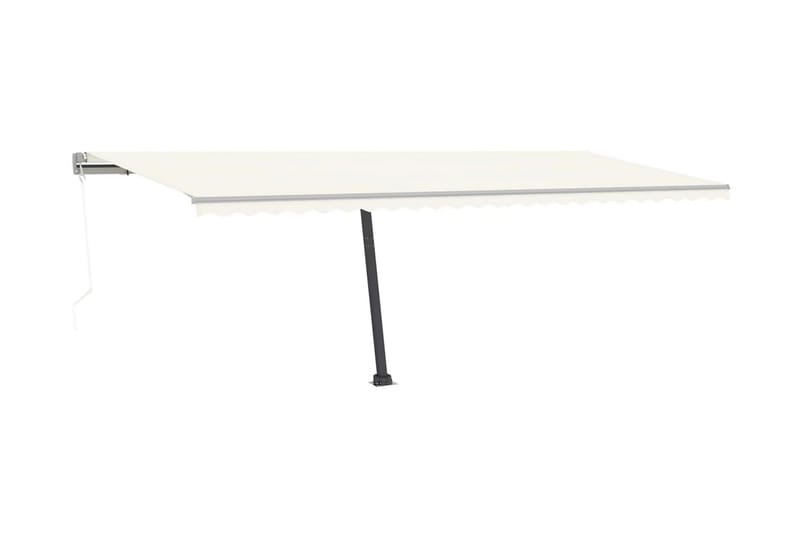 Automatisk markis med vindsensor & LED 600x300 cm gräddvit - Vit - Utemöbler - Solskydd - Markiser - Fönstermarkis