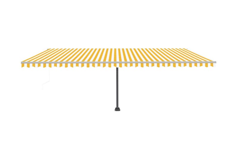 Automatisk markis med vindsensor & LED 600x300 cm gul/vit - Gul - Utemöbler - Solskydd - Markiser - Fönstermarkis
