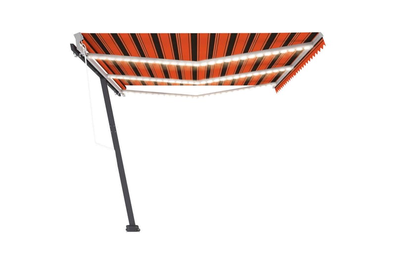 Automatisk markis med vindsensor & LED 600x300 cm - Orange - Utemöbler - Solskydd - Markiser - Fönstermarkis