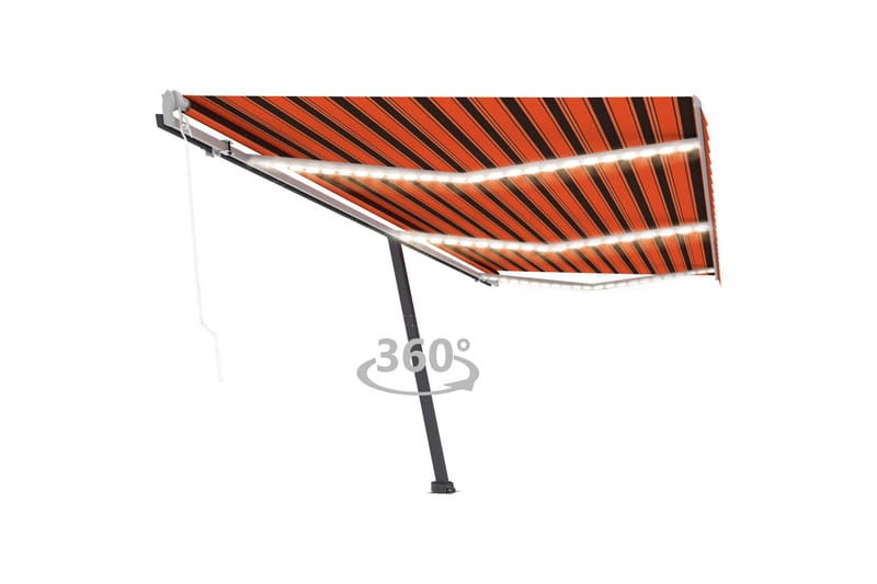 Automatisk markis med vindsensor & LED 600x300 cm - Orange - Utemöbler - Solskydd - Markiser - Fönstermarkis