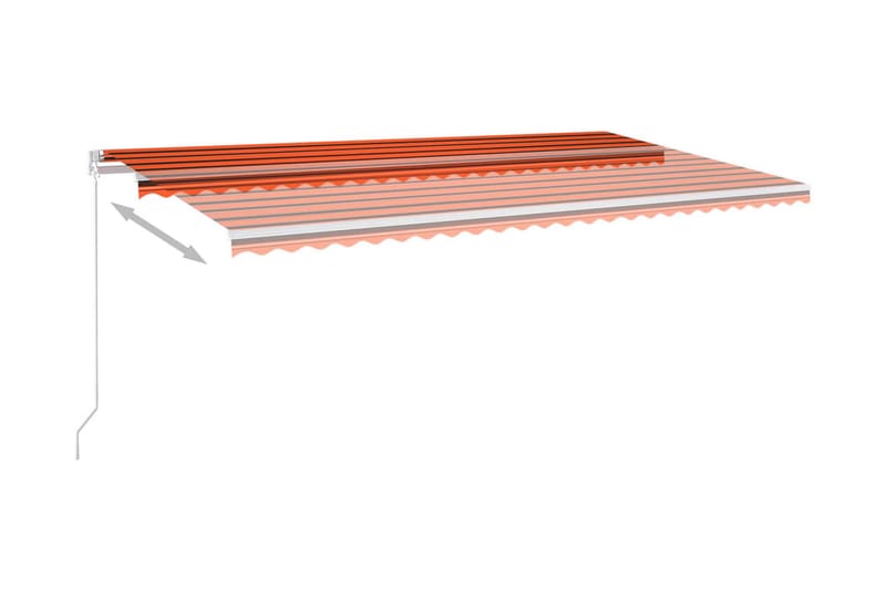 Automatisk markis med vindsensor & LED 600x300 cm - Orange - Utemöbler - Solskydd - Markiser - Fönstermarkis