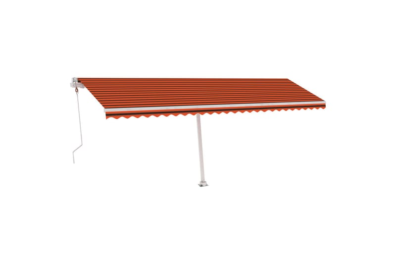 Automatisk markis med vindsensor & LED 600x300cm orange/brun - Orange - Markiser - Terrassmarkis