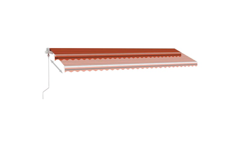 Automatisk markis med vindsensor & LED 600x300cm orange/brun - Orange - Markiser - Terrassmarkis